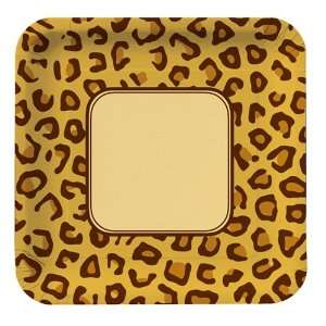    Animal Print Square Paper Dinner Plates   Leopard Toys & Games