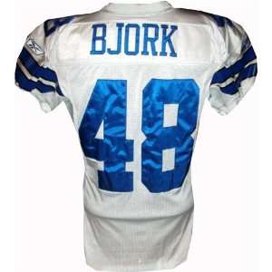  Carl Johan Bjork #48 Cowboys Game Issued White Jersey 