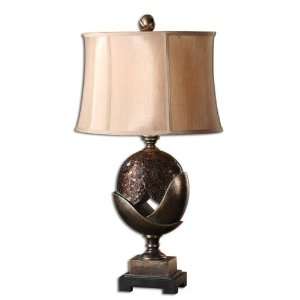  Table Lamp with Amber Gold Glass Body