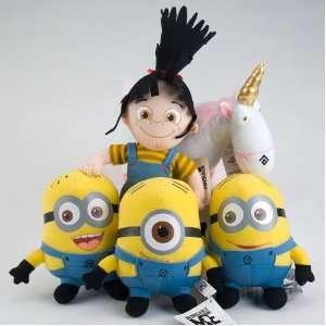  Despicable Me Minions Plush Set with Agnes and Unicorn 