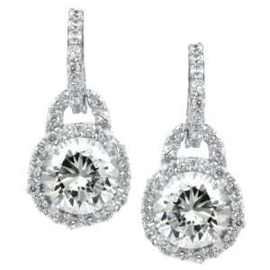  Maias CZ Dangle Earrings   Round Cut Emitations Jewelry