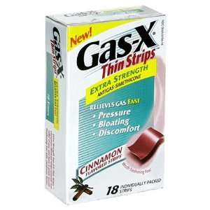 90 COUNT] Gas X Thin Strips Antigas, Extra Strength Strips, Cinnamon 