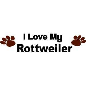 love my rottweiler   Removeavle Wall Decal   Selected Color Red 