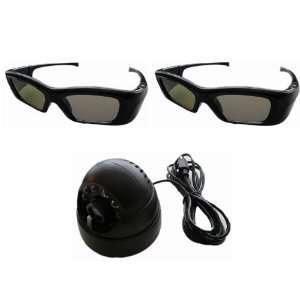  Rechargeable Glasses (TWO)and 3DTV Corp Gen2 Emitter for 