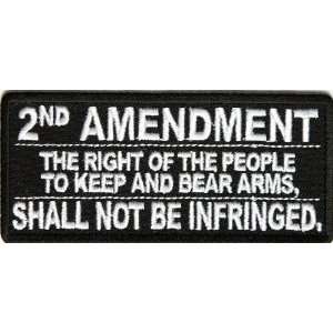  2Nd Amendment Shall Not Be Infringed Patch, 4x1.5 inch 