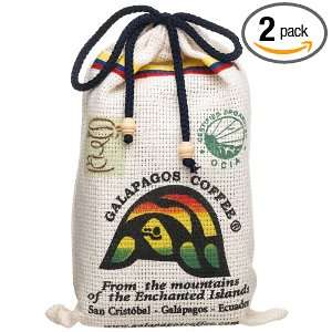 Galapagos Islands Organic Coffees Artesanal Linen Bag Roasted Beans 