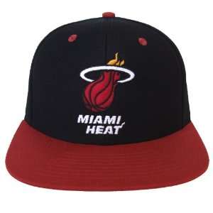  Miami Heat Retro Name & Logo Snapback Cap Hat Black Red 