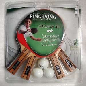Ping Pong Brand 2 Star 4 Player Table Tennis Set  Sports 