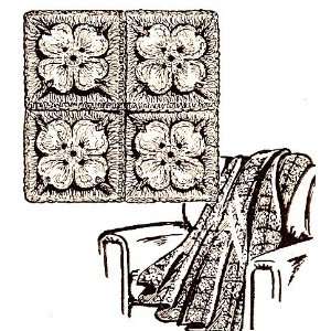 Vintage Crochet PATTERN to make   Afghan Throw Dogwood Flower Design 