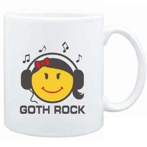  Mug White  Goth Rock   female smiley  Music Sports 