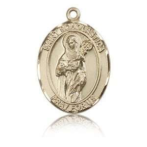  14kt Yellow Gold 3/4in St Scholastica Medal Jewelry