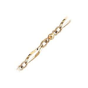  14kt. Gold, 9.5 Bead & Twist Anklet Jewelry