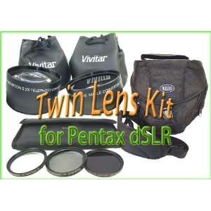  VIVITAR Twin Lens Accessory Kit for Pentax dSLR and 18 