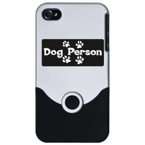    iPhone 4 or 4S Slider Case Silver Dog Person 