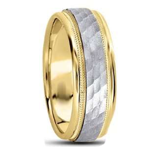  8.0 Millimeters Wedding Band Ring 18 Karat Gold with 