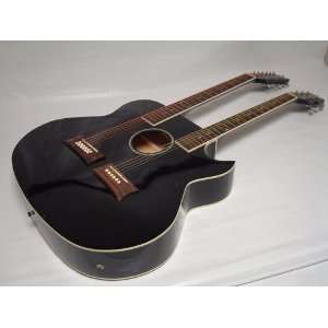   Acoustic Electric Double Neck Guitar, Cutaway Musical Instruments