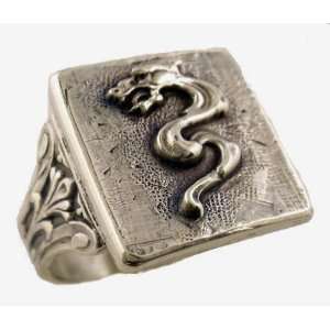   Victorian Style Sterling Sea Serpent Whimsy Ring (sz 9.5) Jewelry