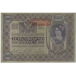  Austria 1918 (1919) 10,000 Kronen; Pick 66 Everything 