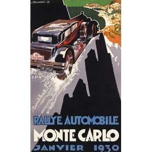  RALLYE AUTOMOBILE MONTE CARLO 1930 CAR RACE VINTAGE POSTER 