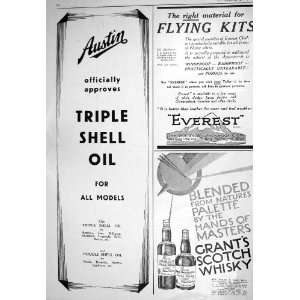  1930 GRANTS SCOTCH WHIKY AUSTIN TRIPLE SHELL OIL EVEREST CLOTHING 