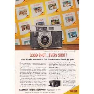  1960 Ad Kodak Automatic 35 Yellow Original Vintage Print Ad 