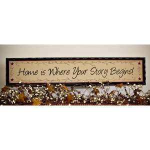   decor wood sign Home is Where Your Story Begins