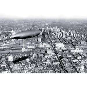  Vintage Art Zeppelin Above Philadelphia   08306 9