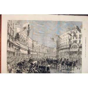  Royal Procession Regent Street London Old Print 1874