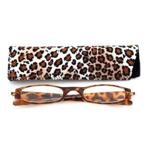 Zoom Expressions (B40) Cheetah Reading Glasses and Neoprene Case, +1 