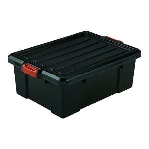    Heavy duty Stacking Totes SK 430 Black [4 Totes]
