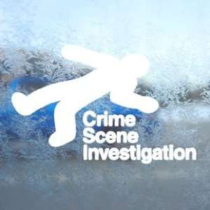  Crime Scene Investigation White Decal Laptop Window White 