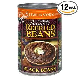 Amys Light in Sodium Organic Refried Black Beans, 15.4 Ounce Cans 
