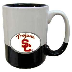  USC Trojans NCAA Team Logo 2 Tone Grande Mug White/Black 