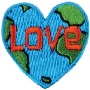  Iron On Appliques Love Earth 1/Pkg