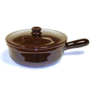 Piral Terracotta 3.5 Quart Saucepan with Lid in Brown  