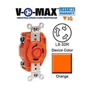  Leviton 2640 IG L8 30R Locking Flush Receptacle   Orange 