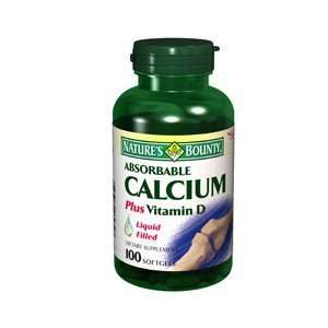  NB CALCIUM 1000MG + D ABSORB 100SG NATURES BOUNTY Health 