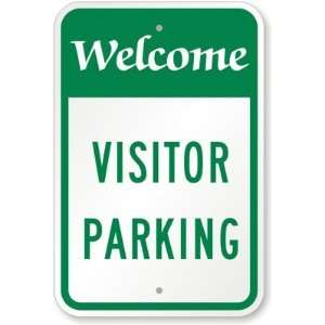  Welcome, Visitor Parking Laminated Vinyl Sign, 7 x 5 