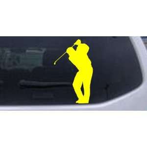 Golf Swing Sports Car Window Wall Laptop Decal Sticker    Yellow 26in 