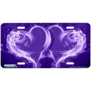 428 Purple Hearts on Fire Heart Airbrushed License Plates Car Auto 