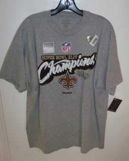 NFL Mens Reebok N.O. Saints Super Bowl XLIV T Shirt NEW  