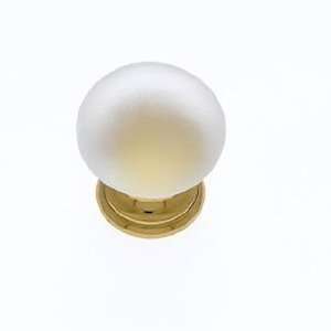 JVJHardware 32601 Classic 1.13 in. Frosted White Glass Knob   Solid 