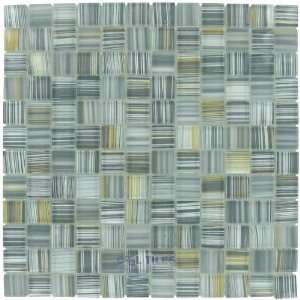 New trend art 7/8 x 7/8 mesh mounted glass mosaic in ash gray