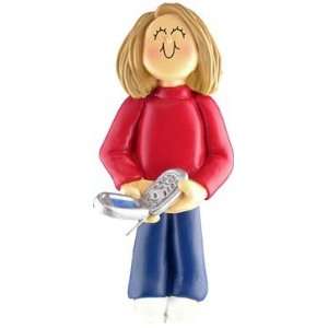 3311 Cell Phone Female Blonde Personalized Christmas Holiday Ornament