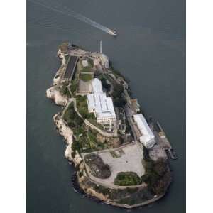 Alcatraz Island and Boat, San Francisco Bay, California 