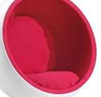 ZUO Mib Glossy White/Red Velour Bubble Chair 811938013372  