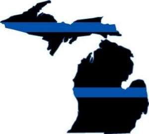 Thin Blue Line Michigan 4 x 3.6  