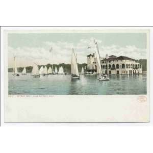  Reprint Detroit Boat Club from River, Detroit Mich 1898 