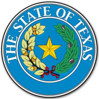 Texas State Seal Flag bumper sticker decal 4 x 4  