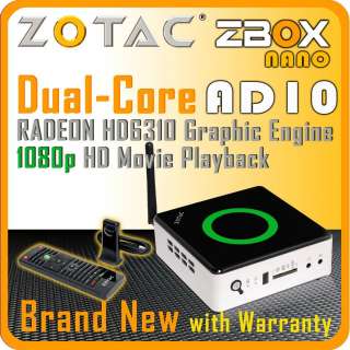 NEW* ZOTAC ZBOX nano AD10 AMD E 350 APU Dual Core Radeon HD 6310 Mini 
